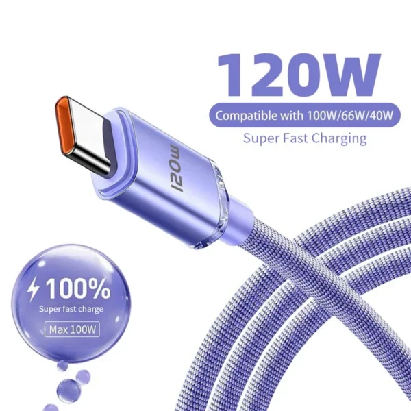 kf-S037cdd13131c4c11977c50380e3256b4R 120W USB Type C Cable Type C to Type C Fast Charging Cord USB C Quick Charge Phone Cables For Samsung Xiaomi Huawei Realme