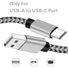 USB Type C Cable Date Sync 2.4A Fast Charging For Samsung Huawei Android Mobile Phone 1M 2M 3M Nylon Braided Wire Charger Cable