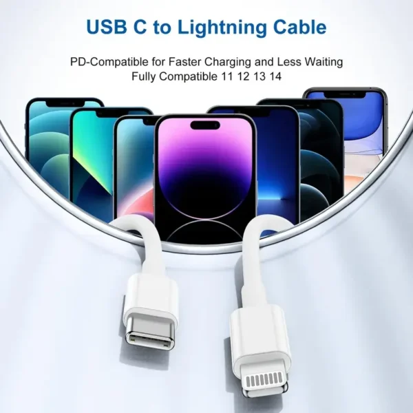 4PCS 1PC 10FT 6FT 3FT MFI Certified USB C to Lightning Cable Fast Charging Data Wire Charger Cord for iPhone 14 13 12 X XR