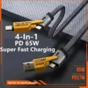kf-S206a81d661424c7795048c1b763c1b32l 65W Four-in-one Multi-function Fast Data Cable USB Type C PD Super Fast Charging Various Mobile Phone For iPhone Samsung Xiaomi