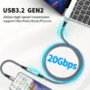 USB C extension cable 10ft 240W charging 20Gbps data transmission 4K Video USBC 3.2 Type C extension cable mobile phone etc