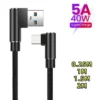 kf-S781f79ed69f84ffdb6ee31f5ec8f27c98 40W 5A Fast Charge USB C Cable 90 Degree Right Angle Elbow Braided Nylon Cord Durable Long Phone Charging Data Sync Wire