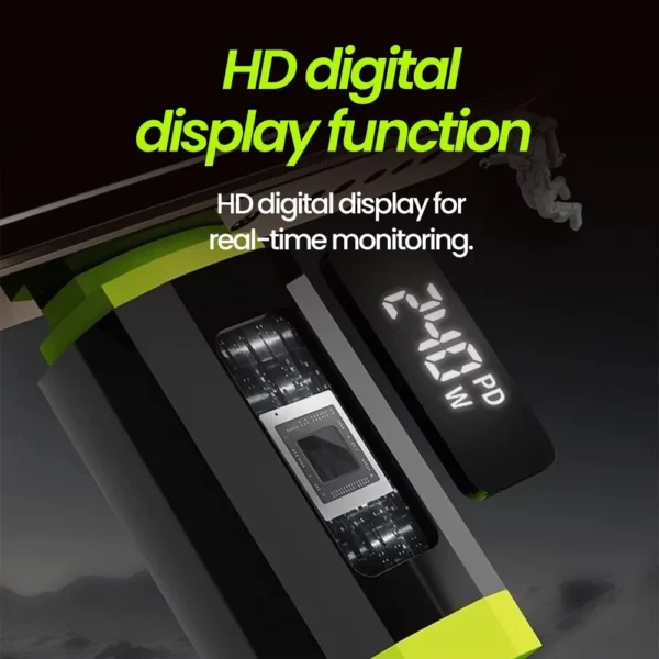 240W Fast Charging Usb Type-c To Type-c Cable 1m/1.5m/3m USB C Real-time Power Display Quick Charge Data Cord for Xiaomi Samsung