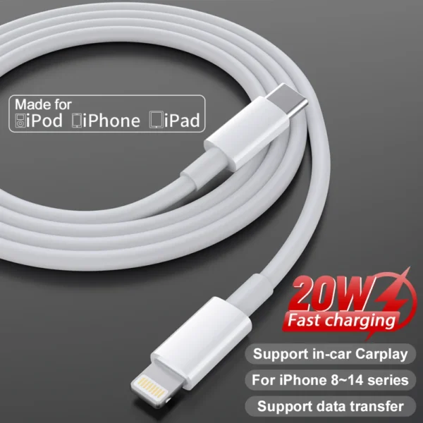 4PCS 1PC 10FT 6FT 3FT MFI Certified USB C to Lightning Cable Fast Charging Data Wire Charger Cord for iPhone 14 13 12 X XR